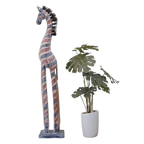 Amazon.co.jp: シマウマのオブジェ FR 80cm 赤 青 白 しまうま 縞馬